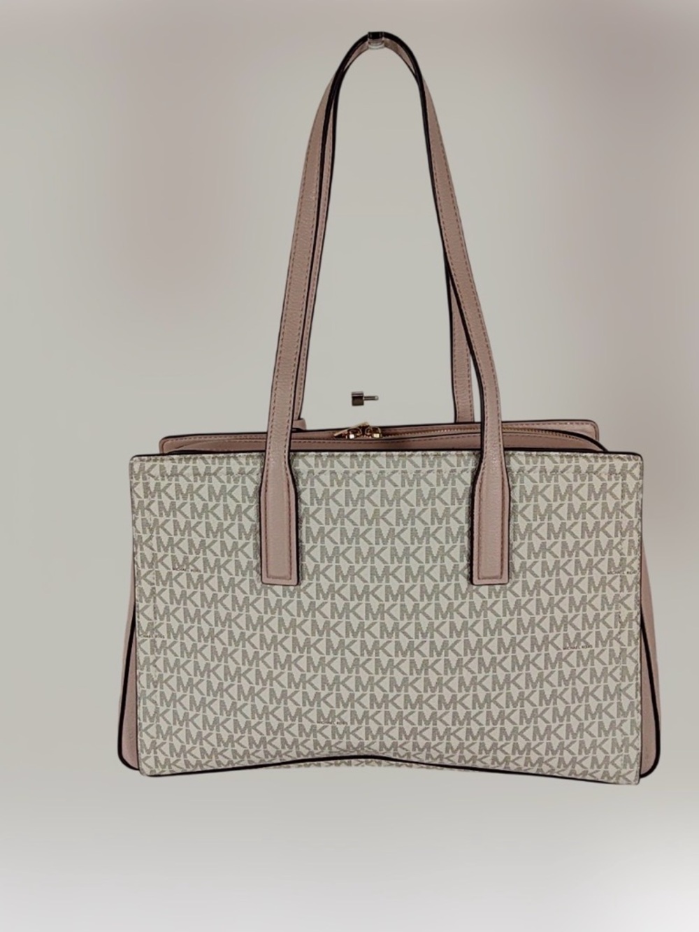NWT Michael Kors Blush Pink and Ivory MK Logo Tote